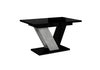 Extendable Dining Table 120 - 160cm V Legs Modern Black Grey Concrete Effect