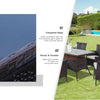 Outdoor Garden Rattan Furniture Cube Dining Set Rectangular Table 6 Chairs Brown