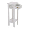 Nightstand Chic White Slim Bedside Tables Tall Hallway Narrow Telephone Table UK