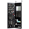 Mirrored Jewelry Cabinet Wall Mounted Hanging Jewelry Armoire Black