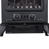 Free Standing Fireplace Flame Effect Electric Heater Log Burning Black