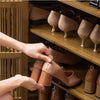 Large Wooden Shoe Storage Cabinet Rack Stand Cupboard Slatted 3 Doors Shelf Unit
