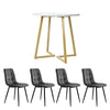 ROUND DINING TABLE AND CHAIRS SET OF 4 GREY VELVET PADDED KITCHEN CHAIRS HOME