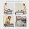 Baby Changing Table Folding Diaper Changing Station with Wheel Adjustable Height