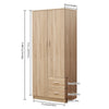 Bedroom Furniture 2 Door Wardrobe Matt Black Storage With Shelf Hanging Rail UK