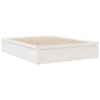 Bed with White 160x200 Solid Wood Pine I7P8