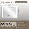 LED Bathroom Mirror Illuminated Demister 3 Color Touch Switch 80*60cm Anti-fog