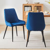 2 Pcs Velvet Dinning Chair High Back Metal Legs High Elastic Filing Comfortable