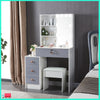 Large Dressing Table Stool Set with LED Lighted Mirror Vanity Makeup Desk White