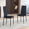 4pcs High Back Black Velvet Dining Chairs Padded Seat Dining Room Kitchen