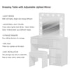 Vanity Dressing Table Set w/ LED Mirror High Gloss 4 Drawers Makeup Desk Bedroom