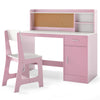 Kids Study Desk and Chair Set Student Table and Chair-Pink
