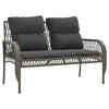 4 Piece Garden Sofa Set with Cushions Grey Poly Rattan K0L7