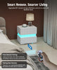 LED Bedside Table RGB High Gloss Nightstand 2 Drawers Side Table Storage Cabinet