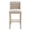 2x Buttoned Linen Padded Bar Stools Barstool Kitchen Breakfast Bar Pub Chair