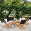 Folding Garden Chairs 4 pcs Black Solid Wood Acacia S9V2