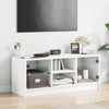 CIADAZ TV Cabinet with Glass Doors White 102x37x42 , Tv Unit, Tv Stand I3U8