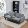 Sofa Bed Chenille Fabric w Cup Holders 3 Seater Click Clack Living Room Recliner