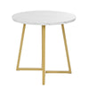 Round Dining Table for 4 People Circular Modern Dining Table with Gold Metal Leg