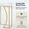 Modern White & Gold Console Table with 2 Drawers – 110cm MDF Metal Frame