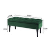 4FT Velvet Green Stool Storage Bench Chic Button Tufted Bedside Seat End Hallway