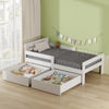 Junior Wooden Bed Toddler Solid Pine Wood Children's Kids Bed Frame White