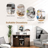 Buffet Storage Cabinet Farmhouse Sideboard w/9-Bottle Wine Rack-Brown
