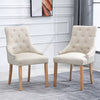 1/2/4/6 Dining Chairs Armchair High Back Linen/Velvet Upholstered Wood Legs Home