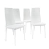 4 Seater Glass Dining Table and 4 Padded Chairs Set White Home Furniture New