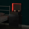 LED Light 3 Drawers Bedside Table High Gloss Cabinet Side End Table Living Room