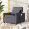 Sleeper Chair Bed 3-in-1 Single Convertible Sofabed Adjustable Linen Fabric Sofa