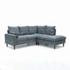 L-Shaped Corner Sofa, Sectional Couch with Built-in USB Port Chaise