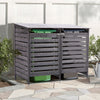 2 Compartments Wheelie Bin Storage Wooden Outdoor Garden Rubbish Dustbin Shed