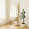 Mirror Large Full Length Wall Modern Wavy Gold Frame Leaner Mirror 180cm x 80cm