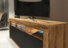 TV Unit 160cm I Sideboard Cabinet I TV Stand I Black Matt Doors I Free LED