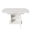 Extendable Oval Dining Table 110/130cm with Storage Compartments, Space-Saving