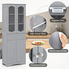 Kitchen Pantry Cabinet 160cm Bathroom Storage Cabinet-Grey