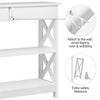 Console Table for Hallway Slim Sofa Table with Drawer & Storage Shelves White