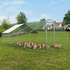 Walk In Chicken Run Galvanized Chicken Coop Hen House w/ Galvanized Frame & Lock