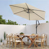 10FT 6 Rib Banana Parasol Sun Shade Patio Hanging Umbrella Cantilever Garden Ypv