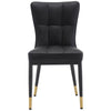 2x Luxury Faux Leather Kitchen Dining Chairs Accent Chairs with Metal Legs Black