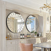 Luxury Round Wall Mirror Bevelled Decorative 3D Mirrored Foyer Bedroom Fireplace