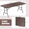 Outdoor Folding Dining Table w/ Carrying Handle-Coffee
