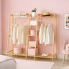 Neo Natural Bamboo Freestanding Open Clothes Rack Rail Storage Shelf Coat Stand