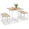 5-Piece Dining Table Set Metal Frame Kitchen Table and 4 Stools Space Saving