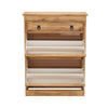 Panana Solid Pine Shoe Cabinet Storage Cupboard Wooden Organizer with 1 Drawer