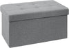 Gray fabric two-seater folding storage stool storage toy box chair seat UK