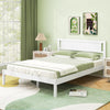 Double Size Wood Bed Frame with Headboard-White