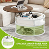 Round Lift Top Coffee Table with Hidden Storage for Living Room, Office
