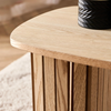 Coffee Table Wooden Ribbed Frame Small Centre Table Living Room Office